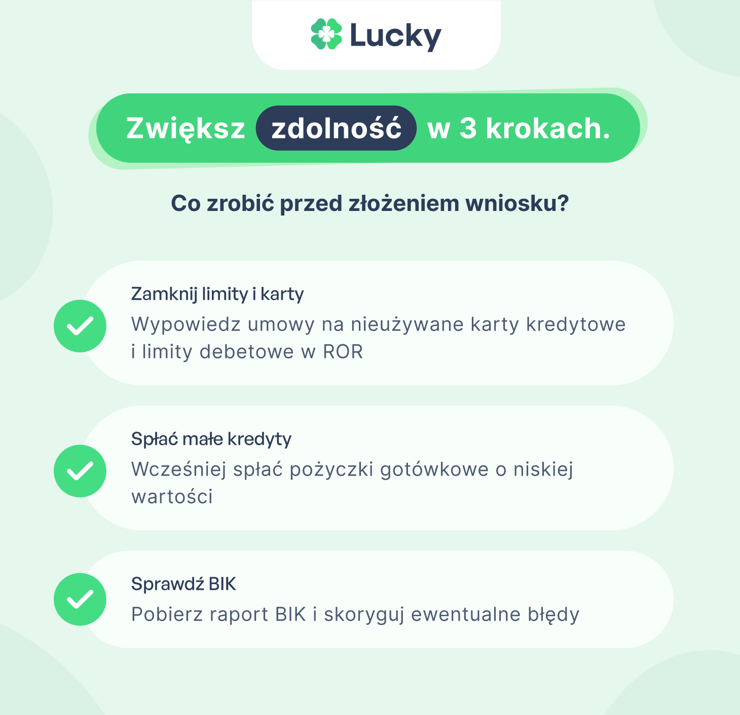 Zwiększ zdolność w 3 Krokach. Co zrobić przed złożeniem wniosku?
